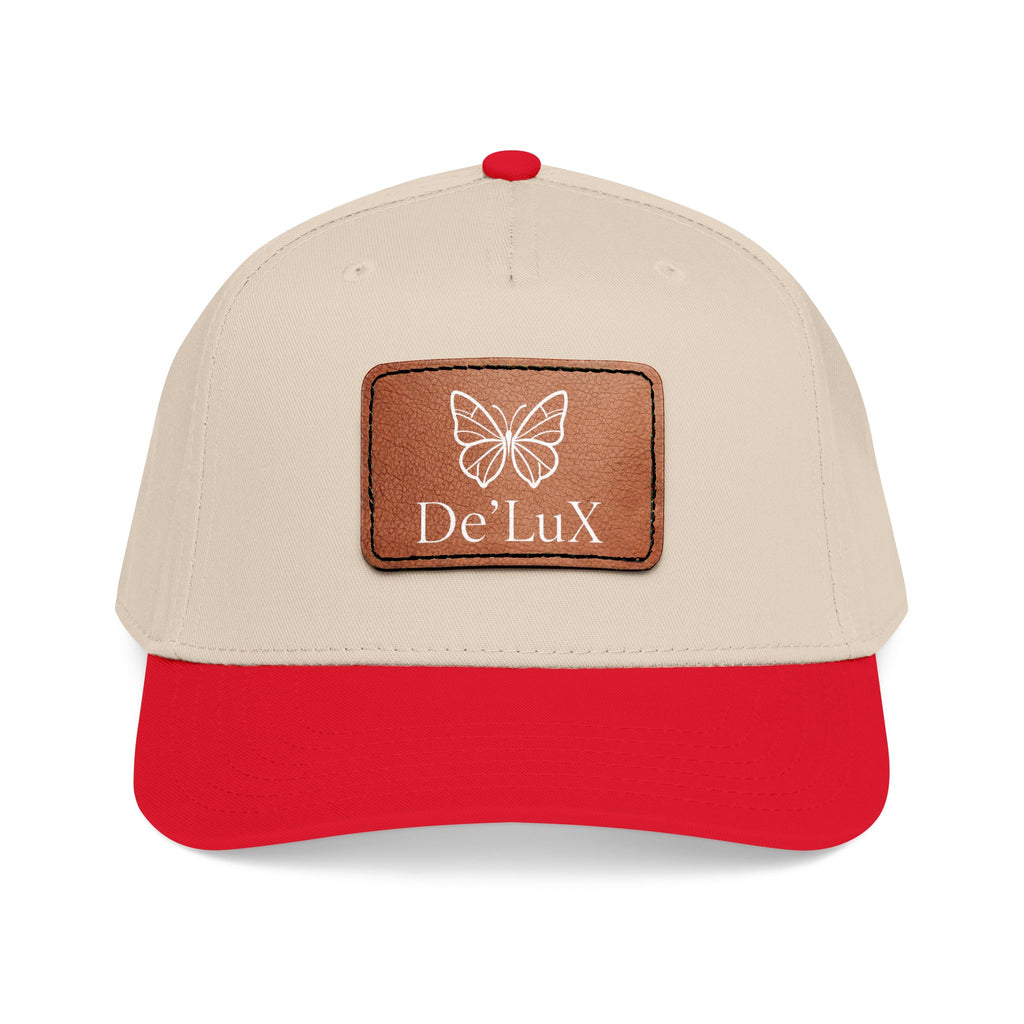 Leather Patch Baseball Cap — De'LuX Butterfly Mid-Profile Hat
