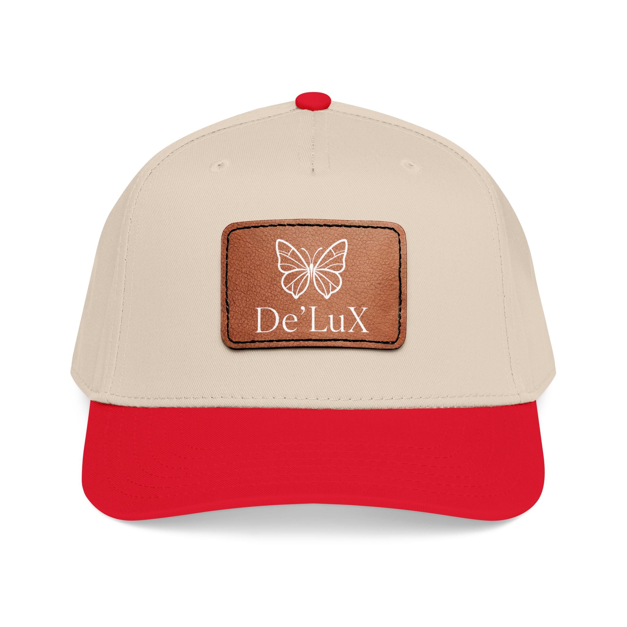 Leather Patch Baseball Cap — De'LuX Butterfly Mid-Profile Hat