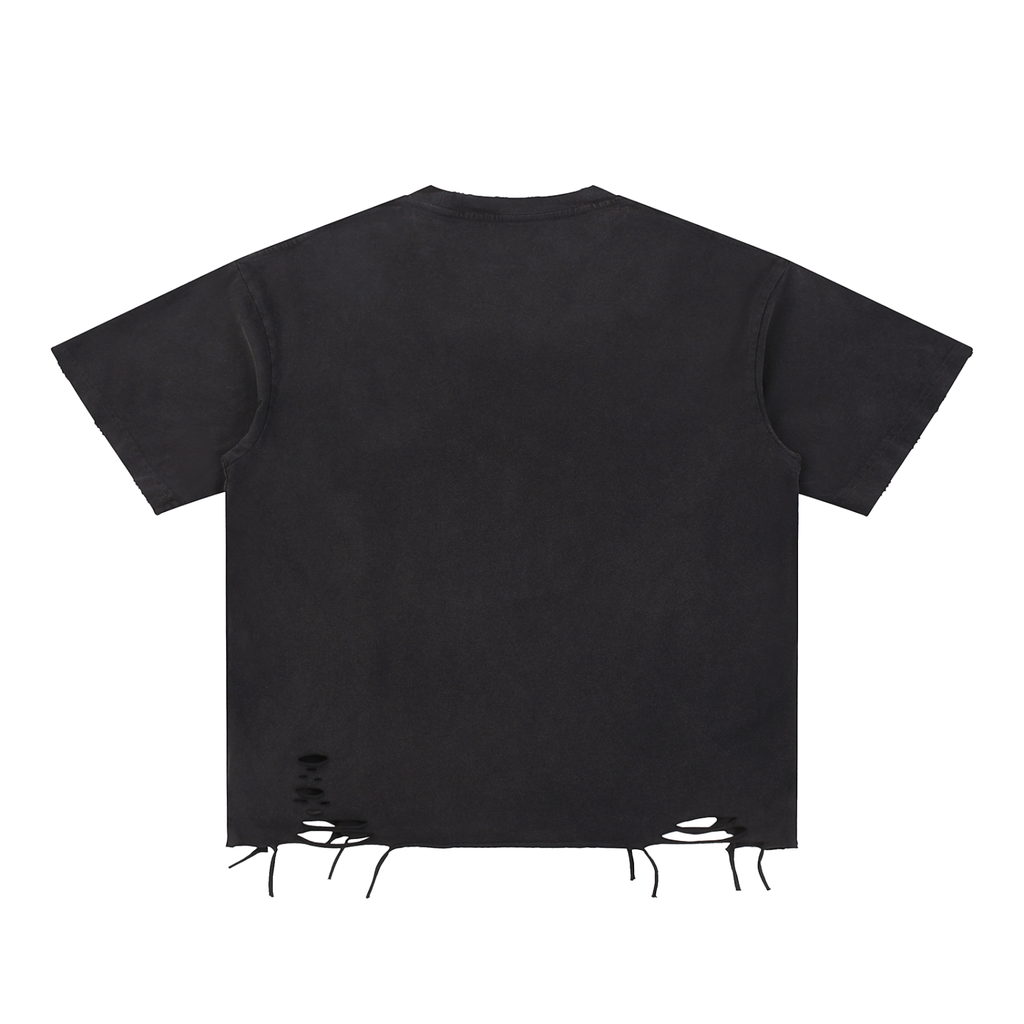 Snow Washed Raw-Hem T-Shirt