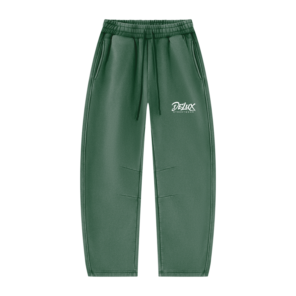 DeLuX  Vintage Wash Barrel Leg Fleece Sweatpants