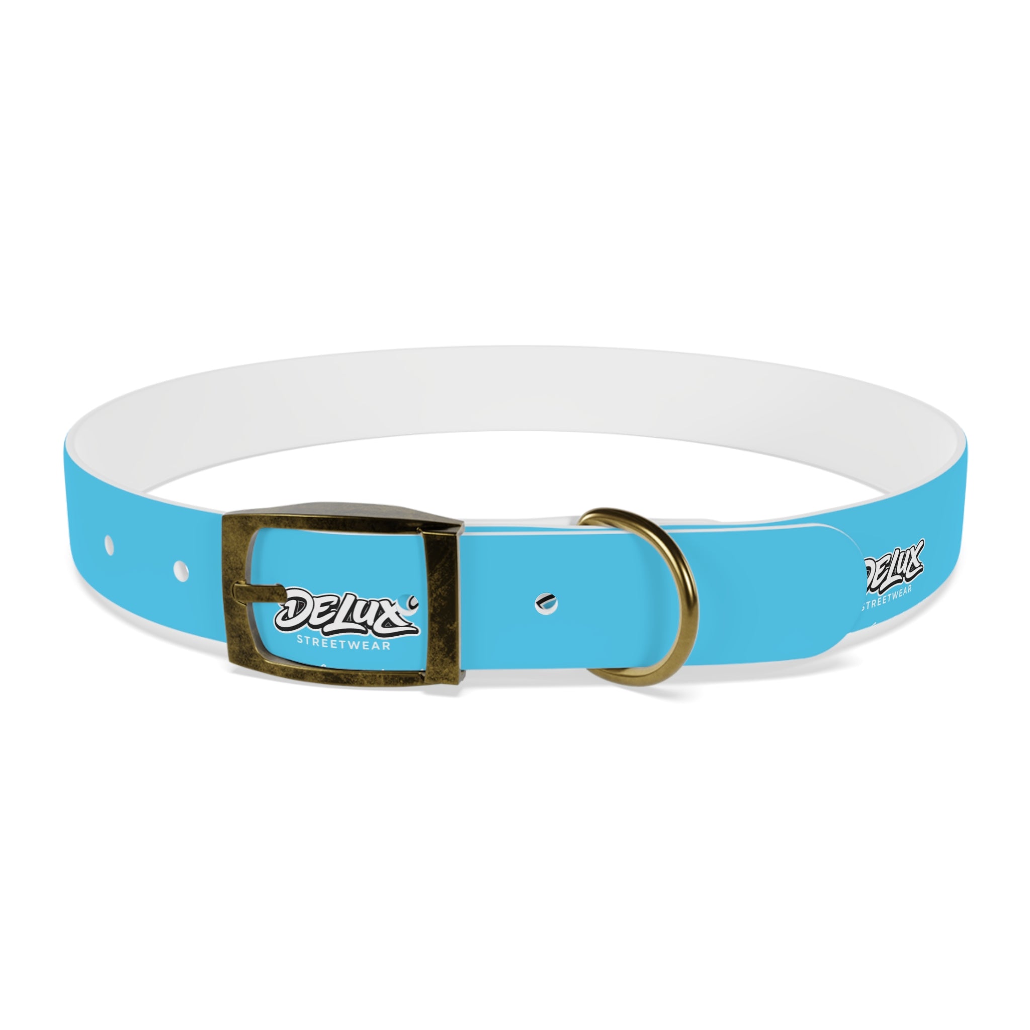 Aqua Blue Dog Collar — Durable Waterproof Pet Collar with Black Buckle