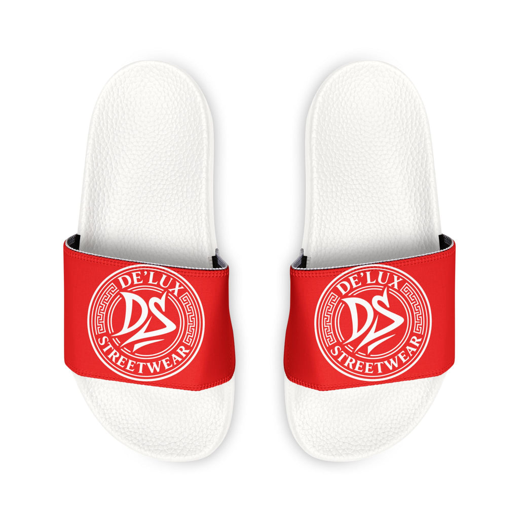 Men's Slide Sandals — Red Deluxe Streetwear Logo Slides