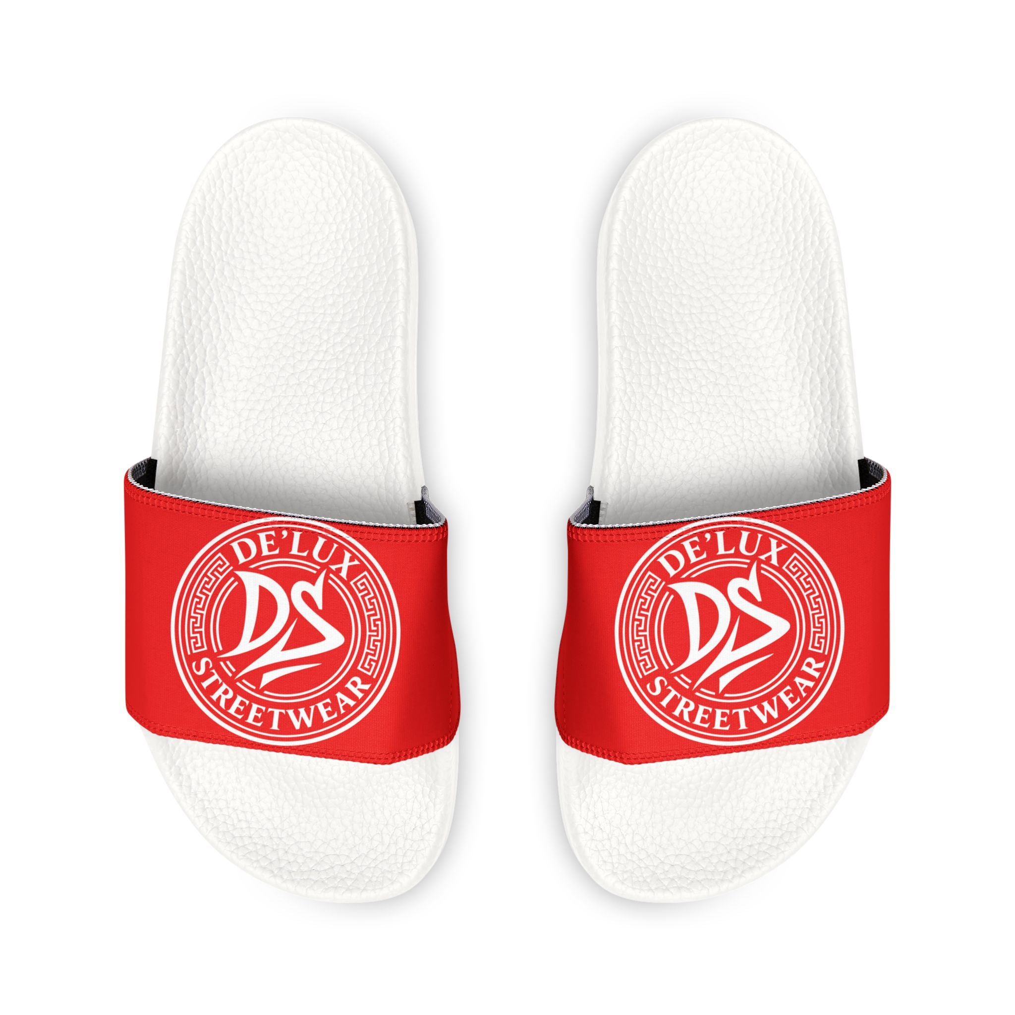 Men's Slide Sandals — Red Deluxe Streetwear Logo Slides