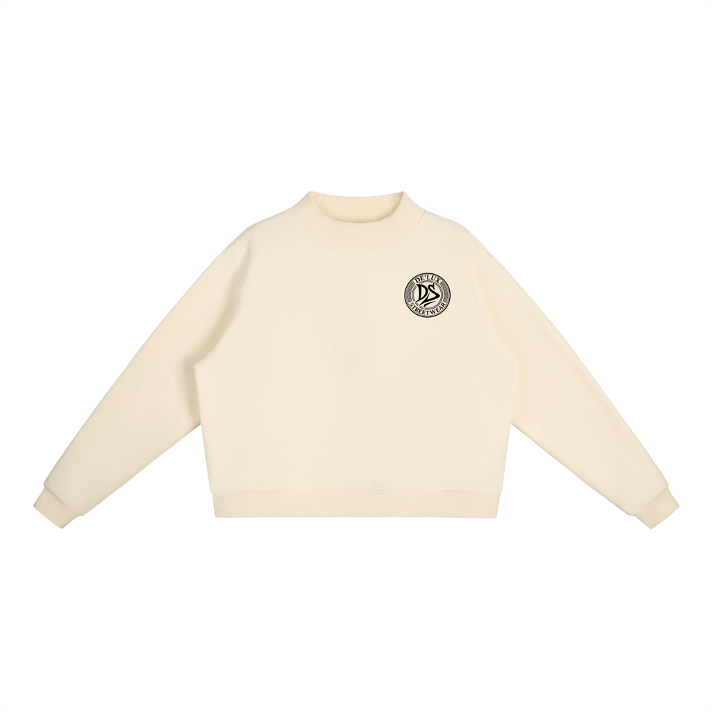 Essential Fleece Mock-Neck Crew Sweatshirt