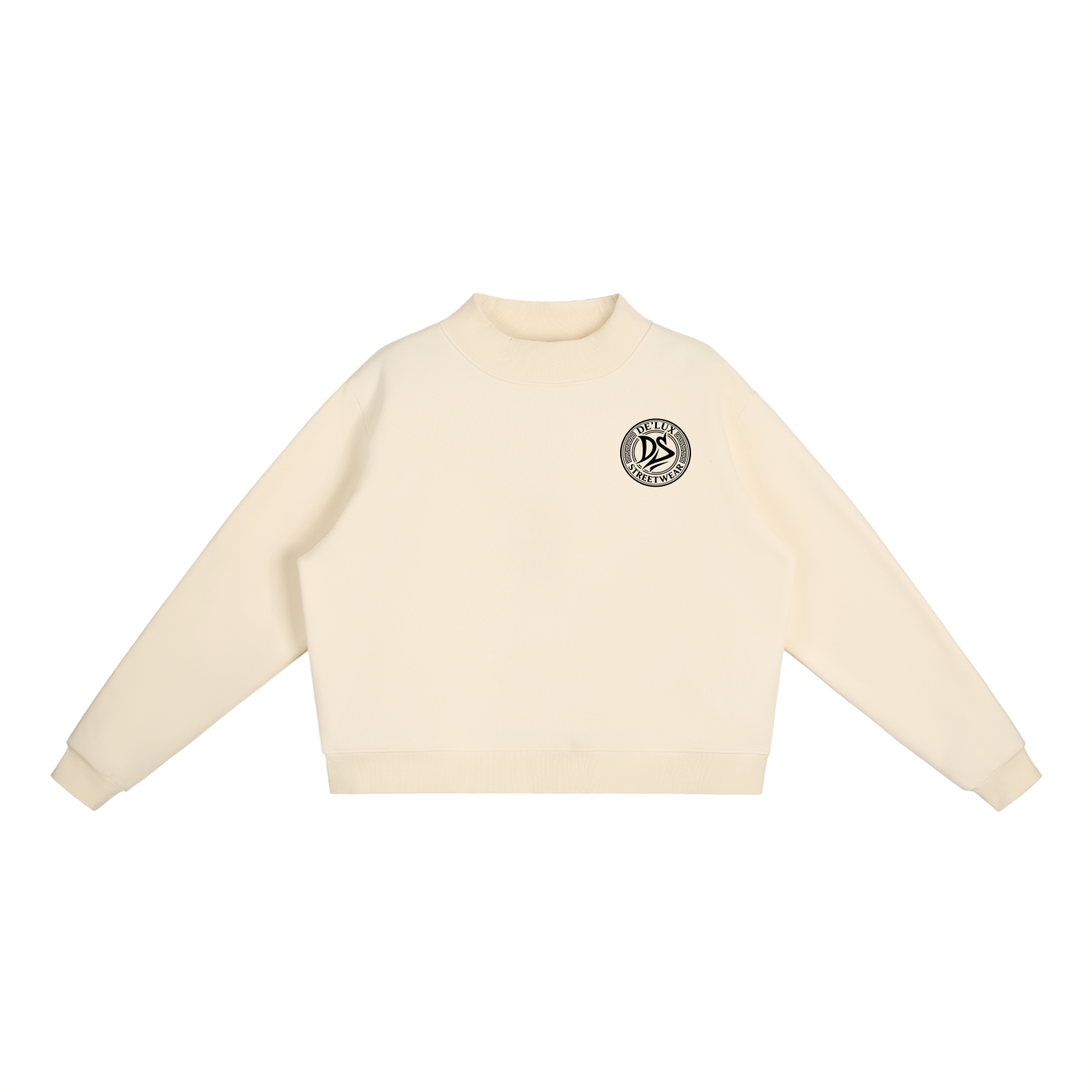 Essential Fleece Mock-Neck Crew Sweatshirt
