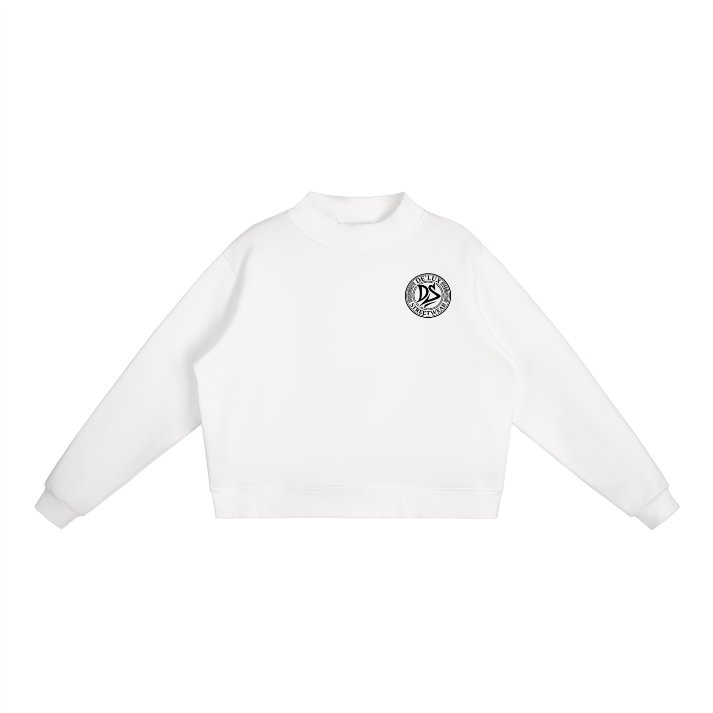 Essential Fleece Mock-Neck Crew Sweatshirt