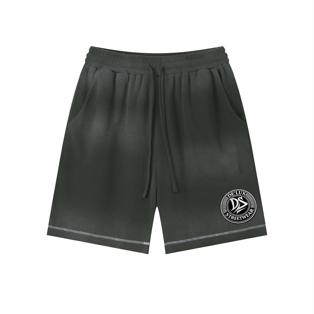 Unisex Sunfade Waffle Raw Hem Shorts