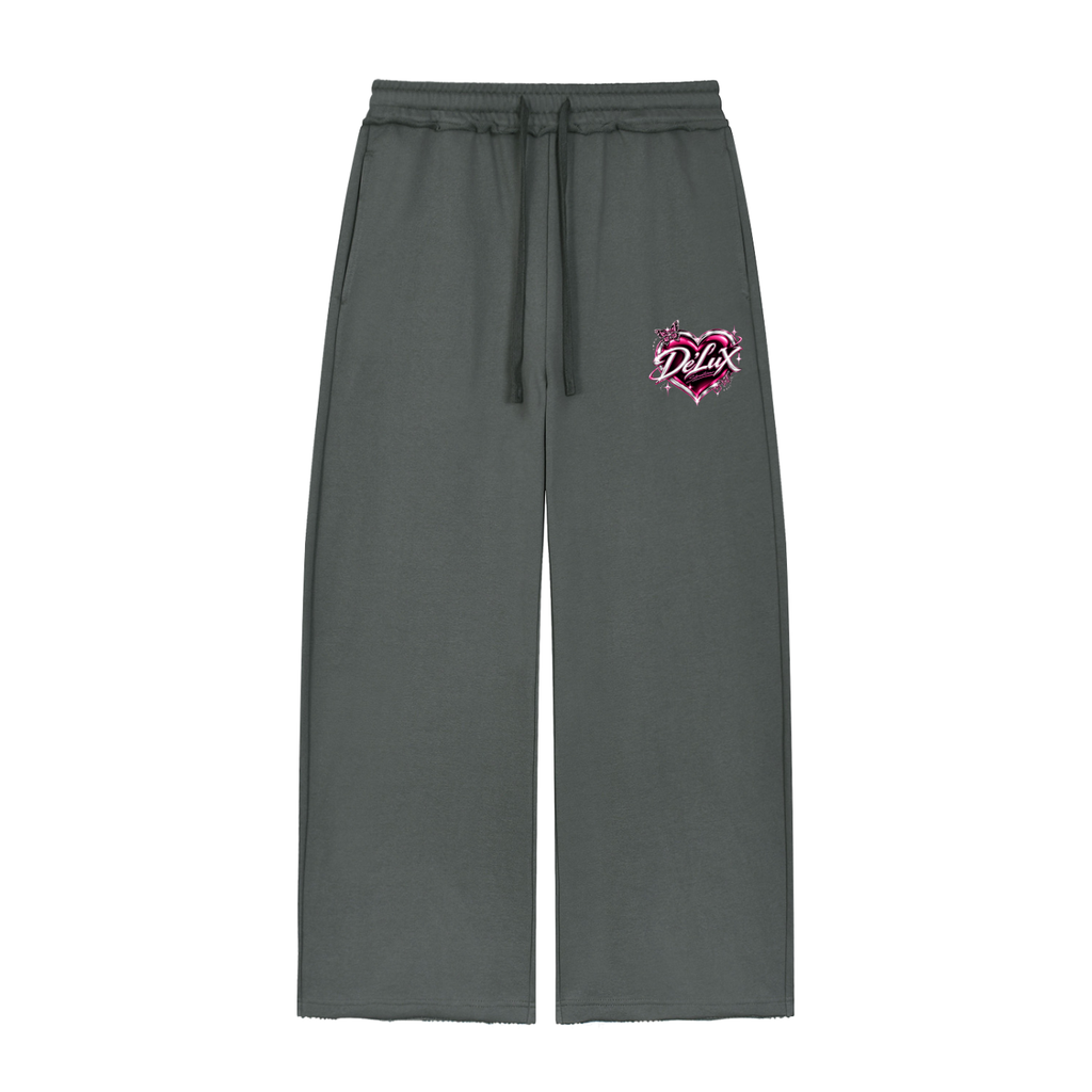 DeLuX Women’s Wide Leg Raw Edge Sweatpants