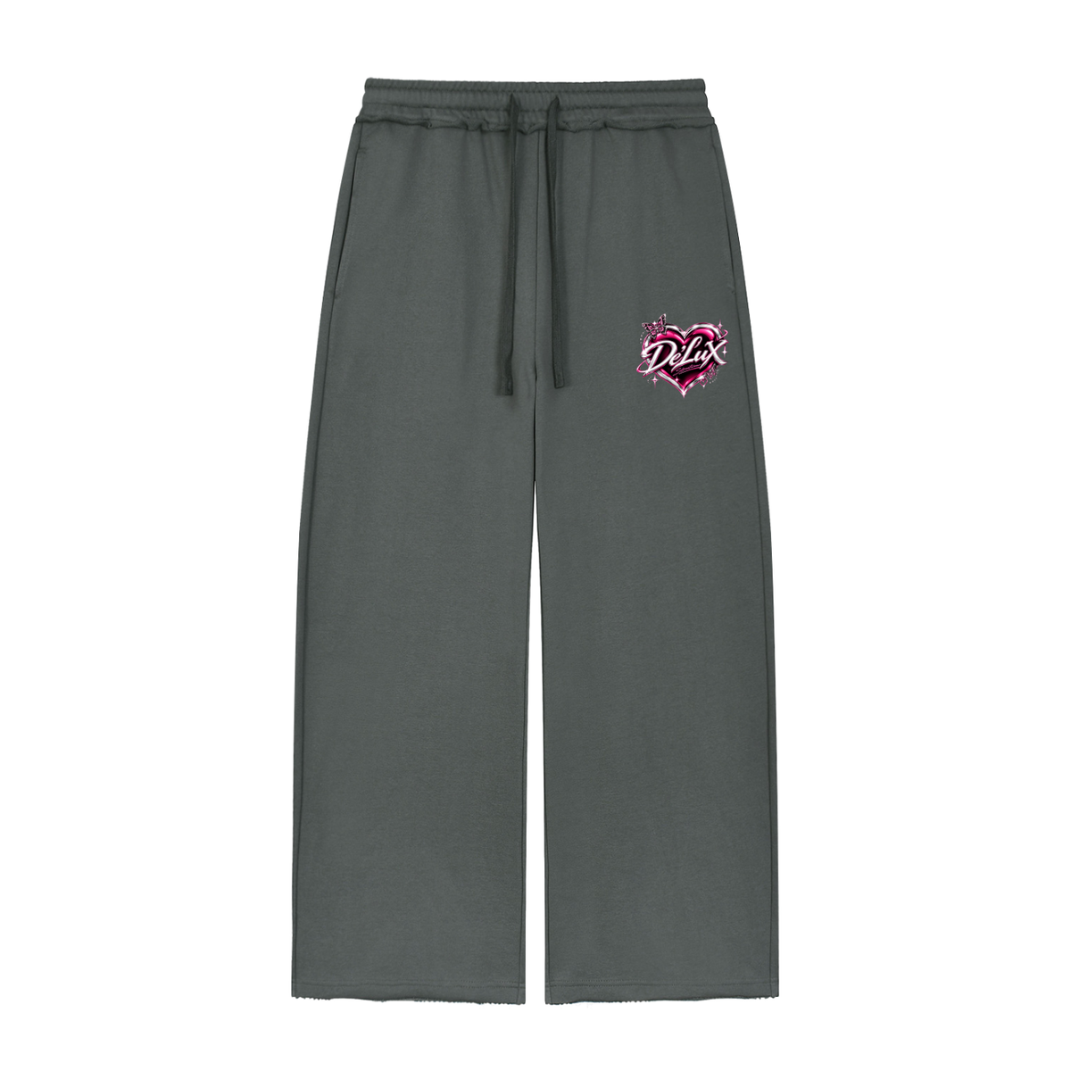 DeLuX Women’s Wide Leg Raw Edge Sweatpants