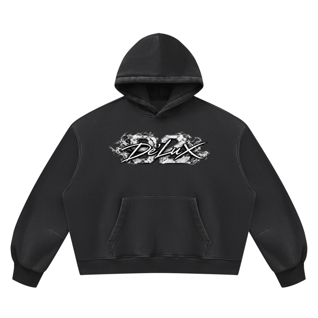 DeLuX Vintage Wash Boxy Fleece Hoodie