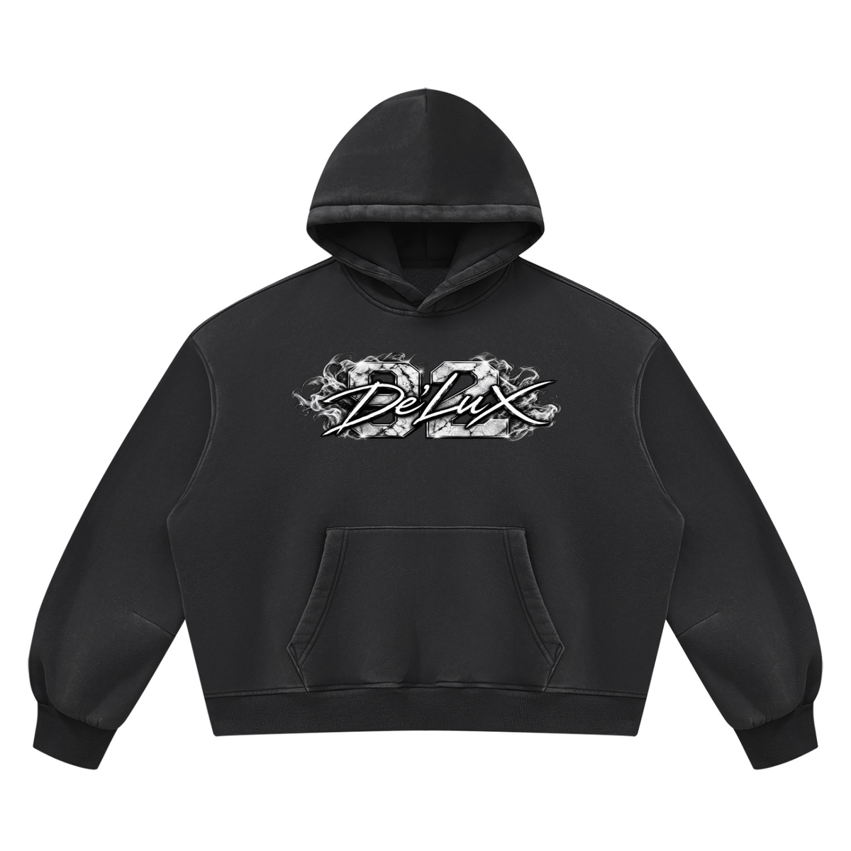 DeLuX Vintage Wash Boxy Fleece Hoodie