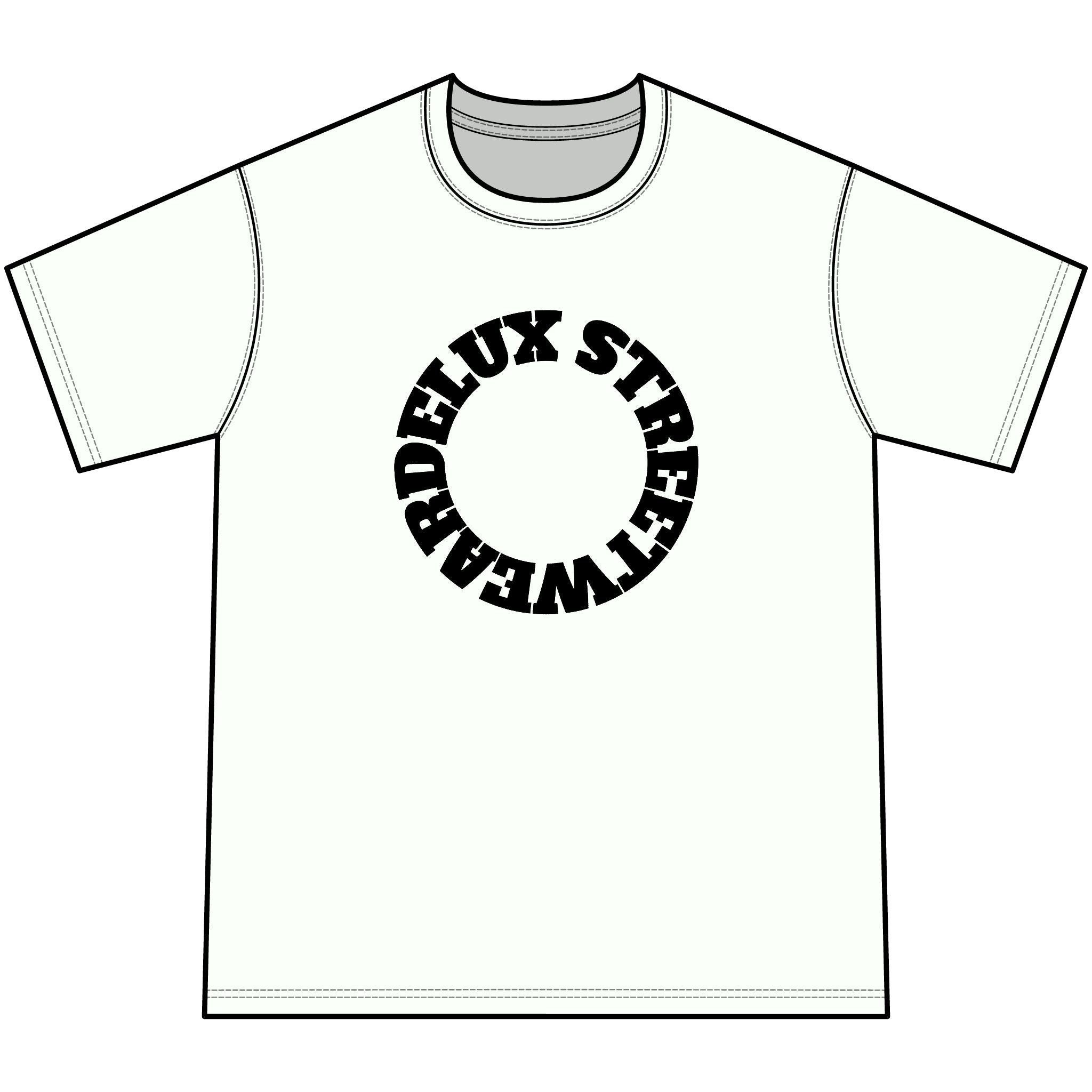 Youth Orange Tie-Dye Tee — Circular 'LUX STREETWEAR' Logo