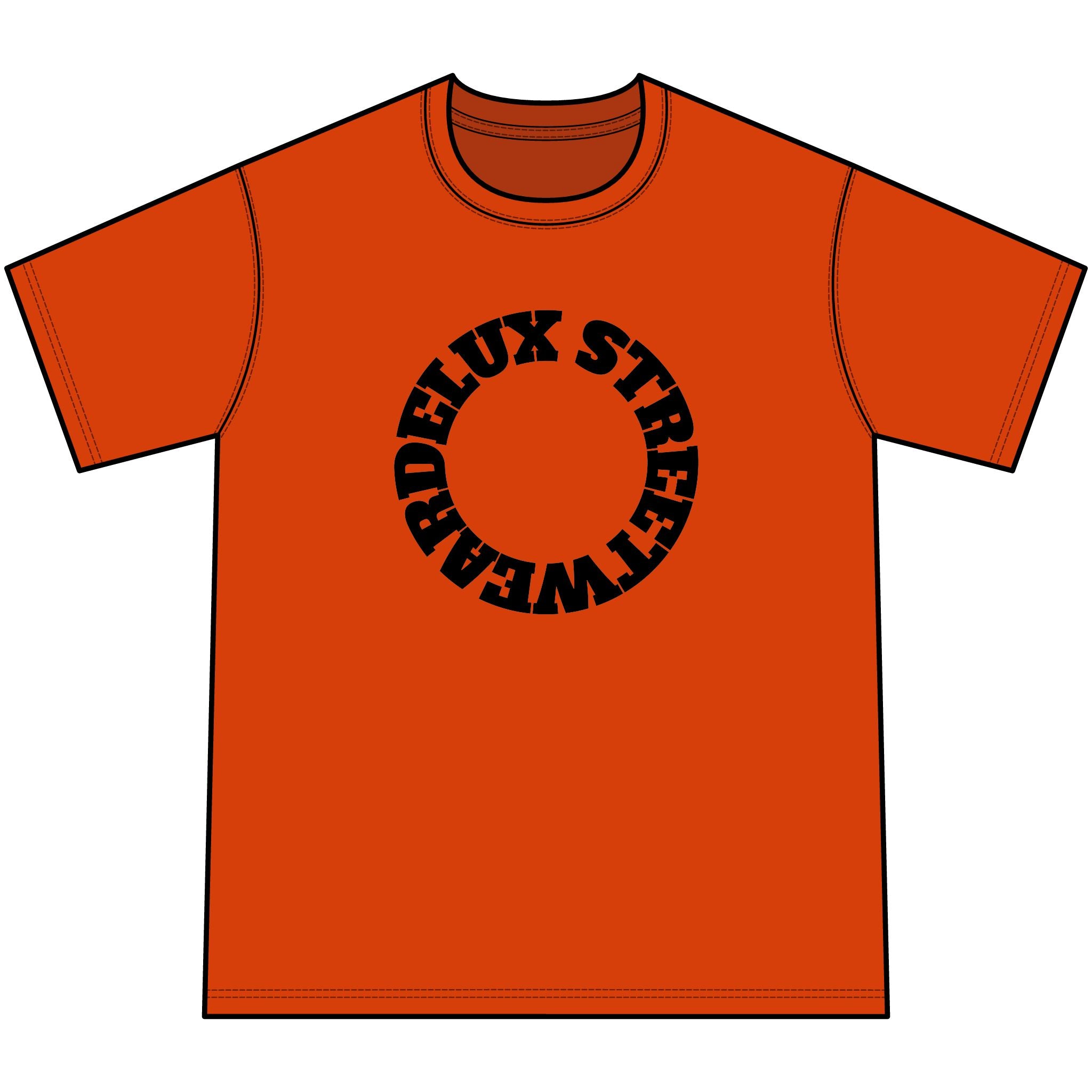 Youth Orange Tie-Dye Tee — Circular 'LUX STREETWEAR' Logo