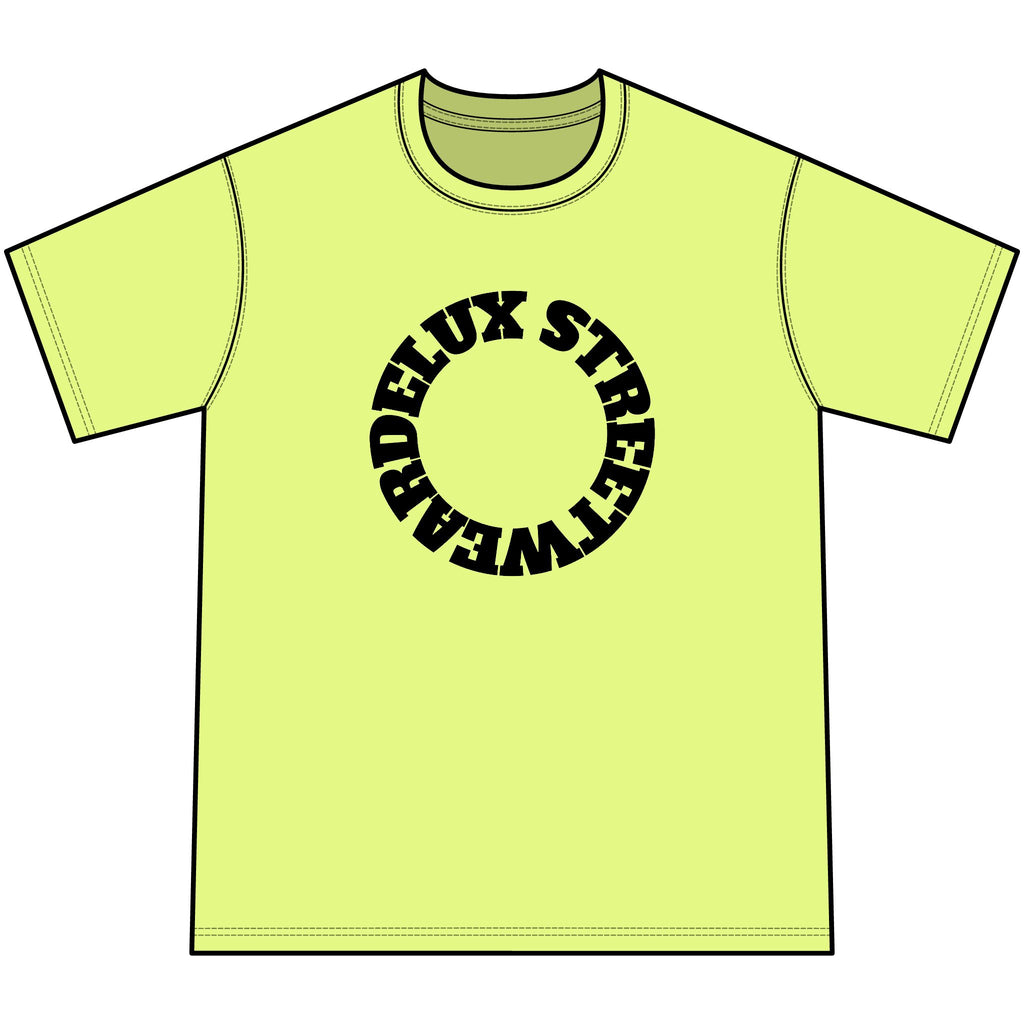 Youth Orange Tie-Dye Tee — Circular 'LUX STREETWEAR' Logo