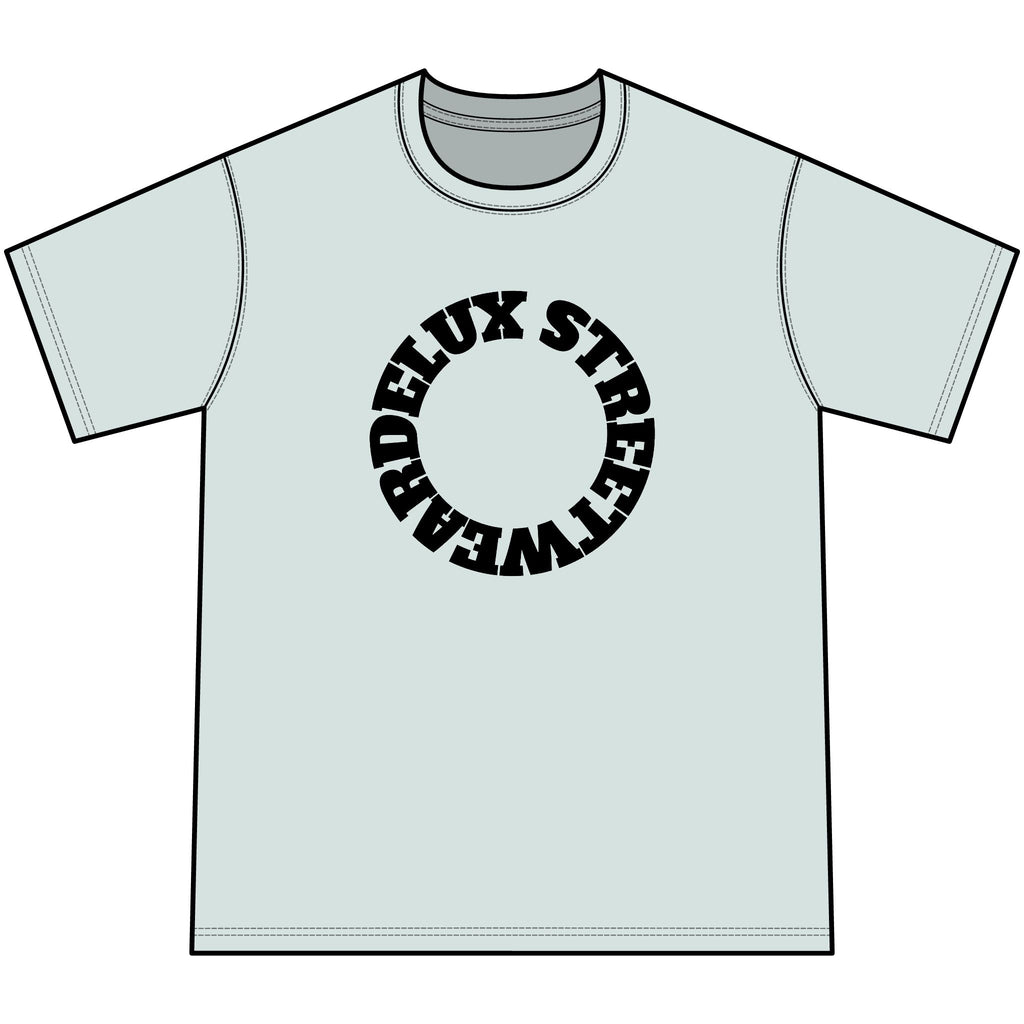 Youth Orange Tie-Dye Tee — Circular 'LUX STREETWEAR' Logo
