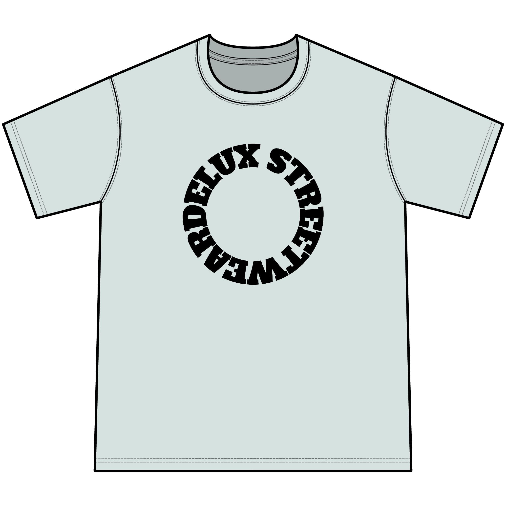 Youth Orange Tie-Dye Tee — Circular 'LUX STREETWEAR' Logo