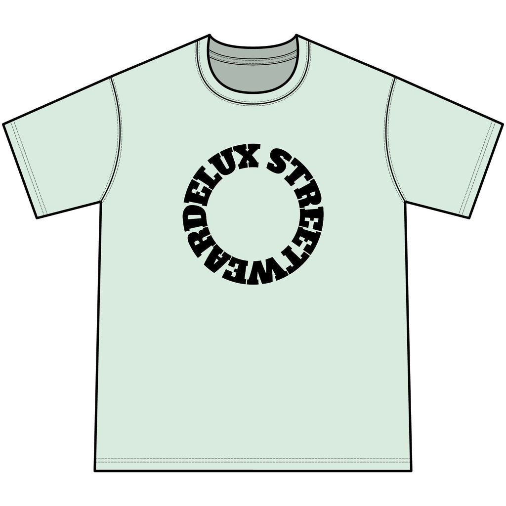 Youth Orange Tie-Dye Tee — Circular 'LUX STREETWEAR' Logo