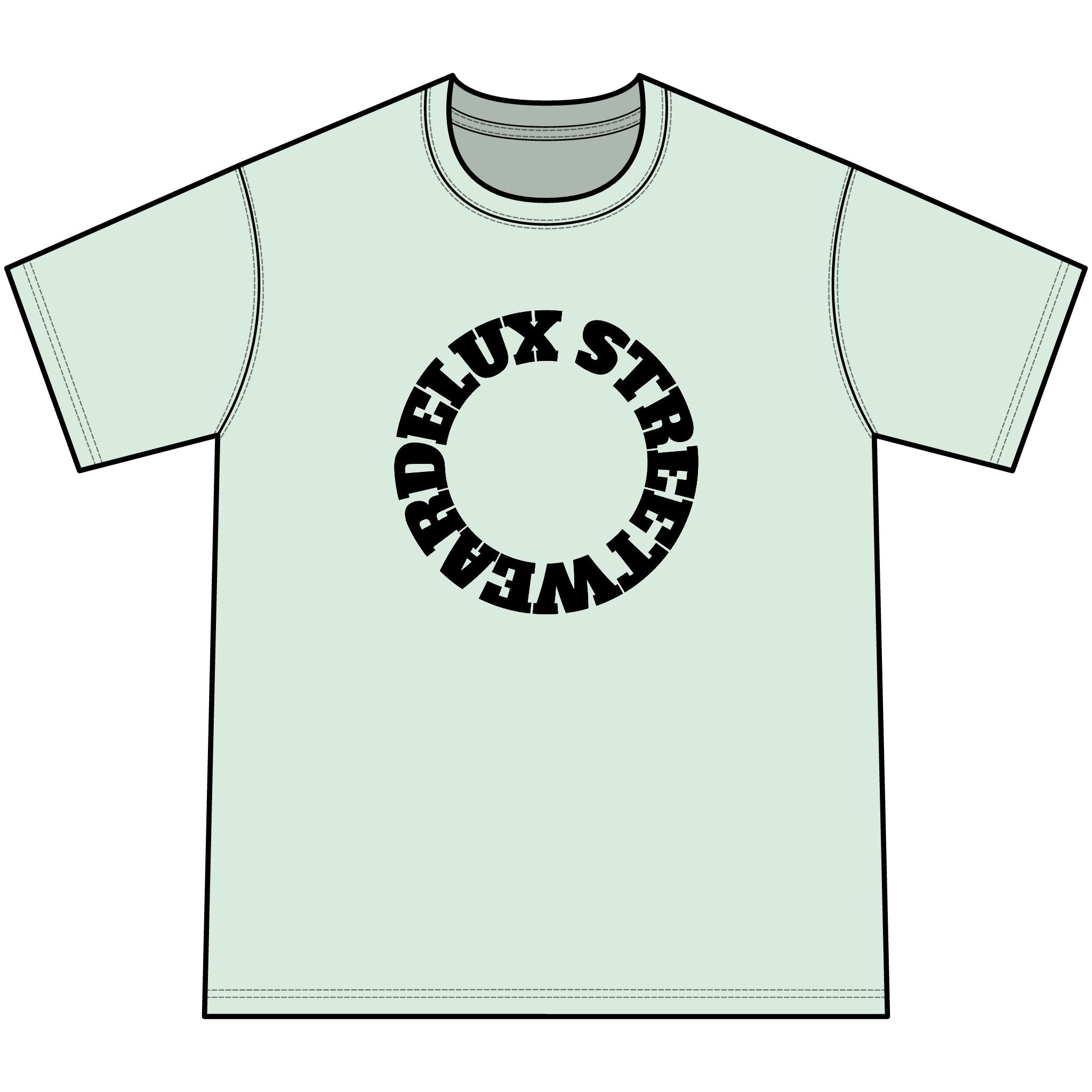 Youth Orange Tie-Dye Tee — Circular 'LUX STREETWEAR' Logo