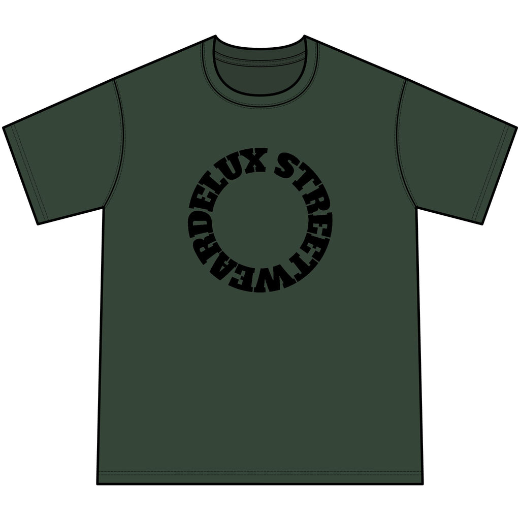 Youth Orange Tie-Dye Tee — Circular 'LUX STREETWEAR' Logo