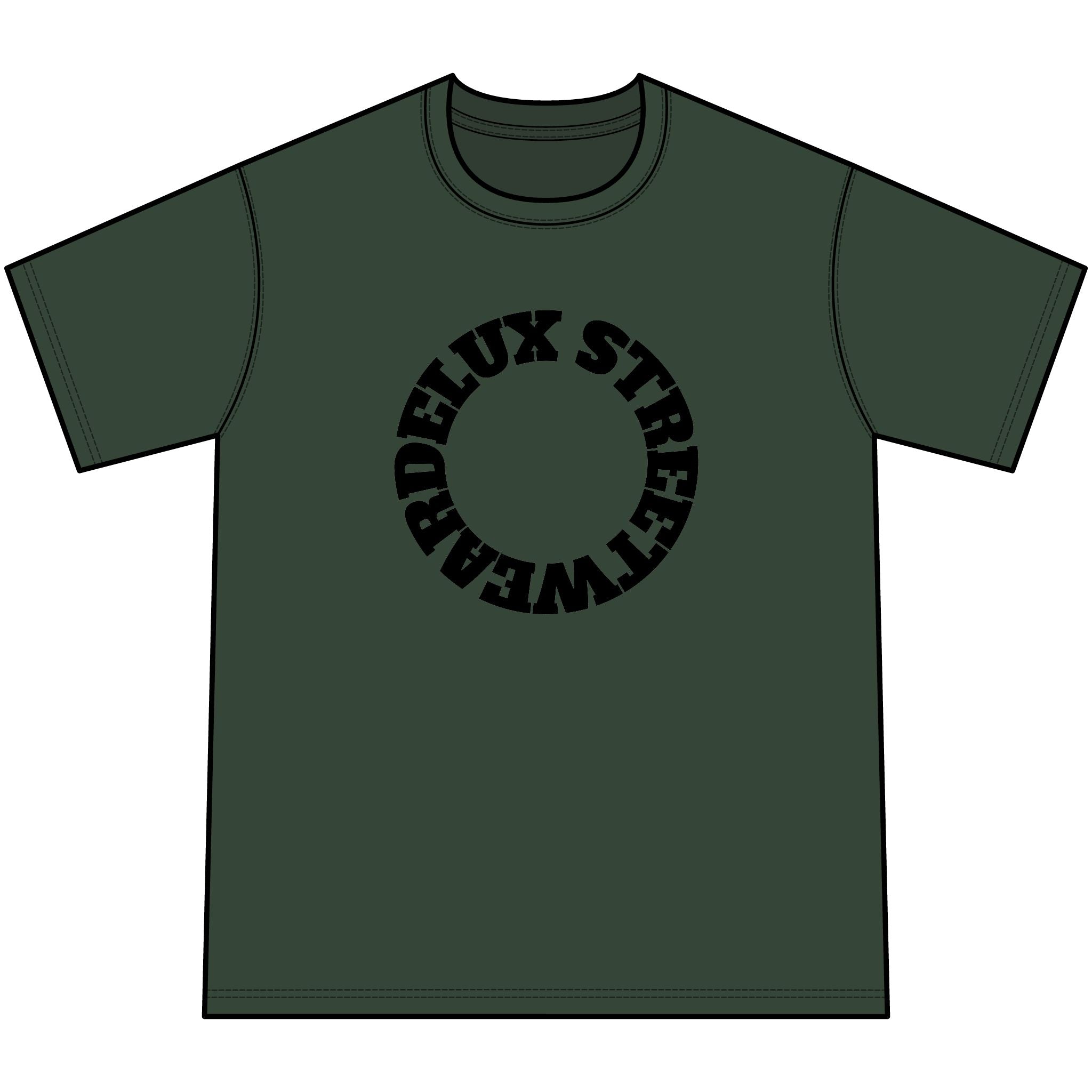 Youth Orange Tie-Dye Tee — Circular 'LUX STREETWEAR' Logo
