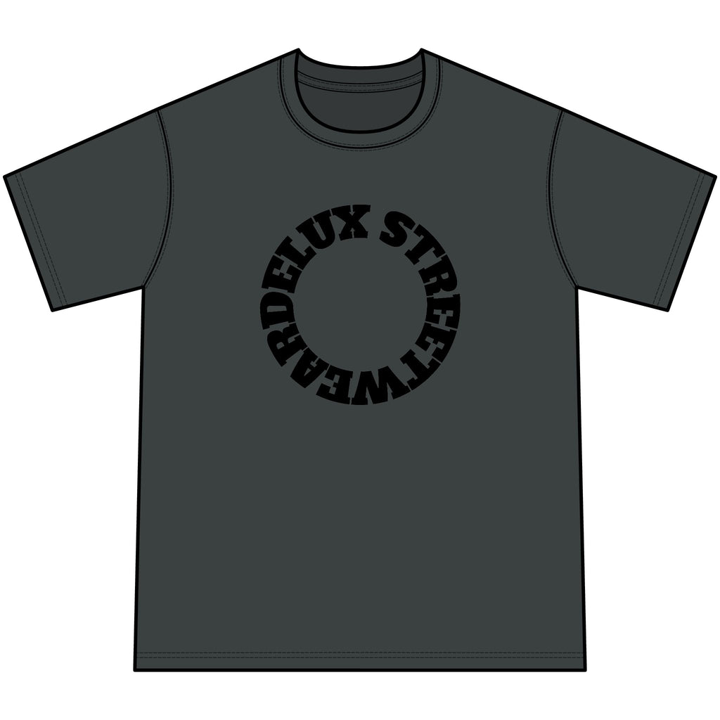 Youth Orange Tie-Dye Tee — Circular 'LUX STREETWEAR' Logo