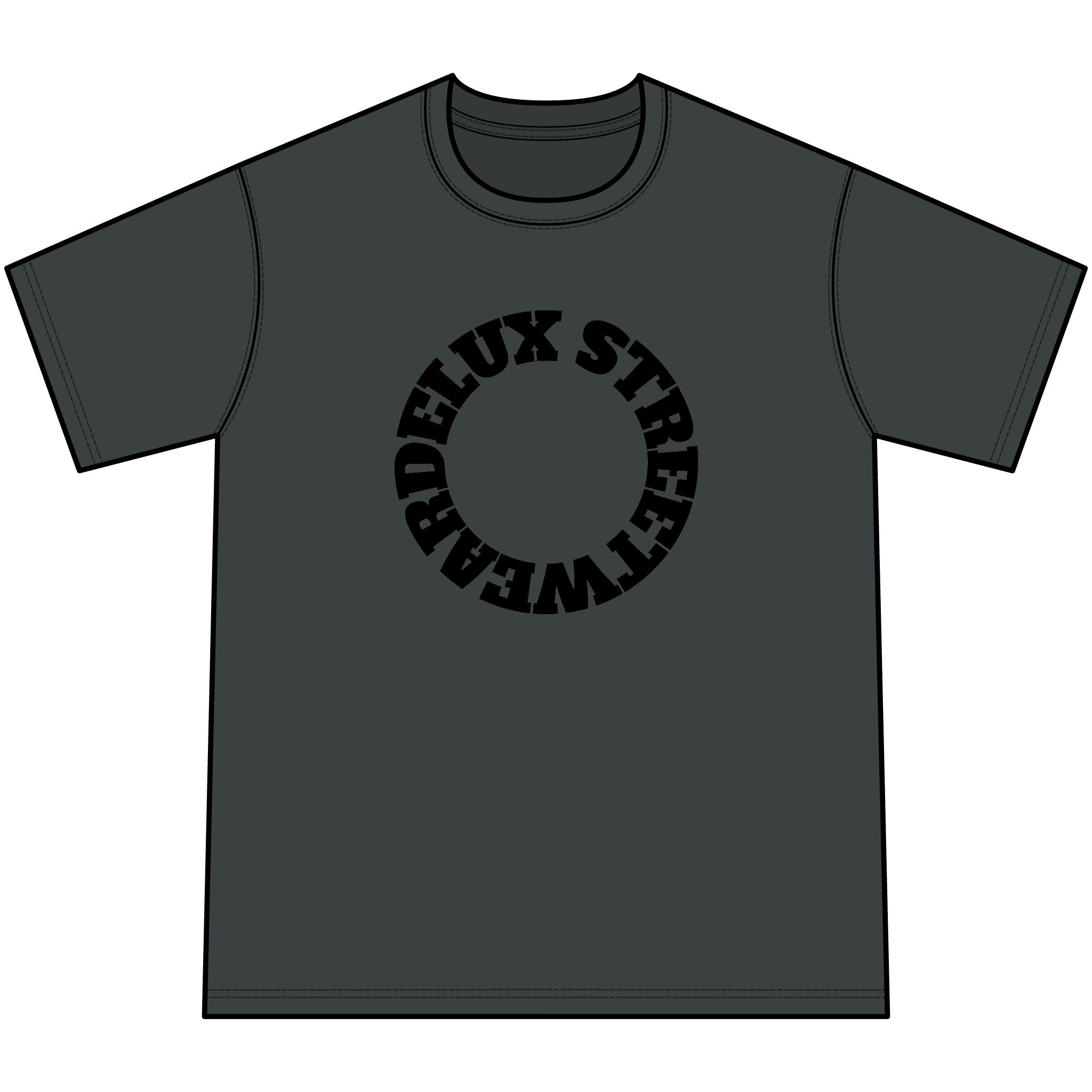 Youth Orange Tie-Dye Tee — Circular 'LUX STREETWEAR' Logo