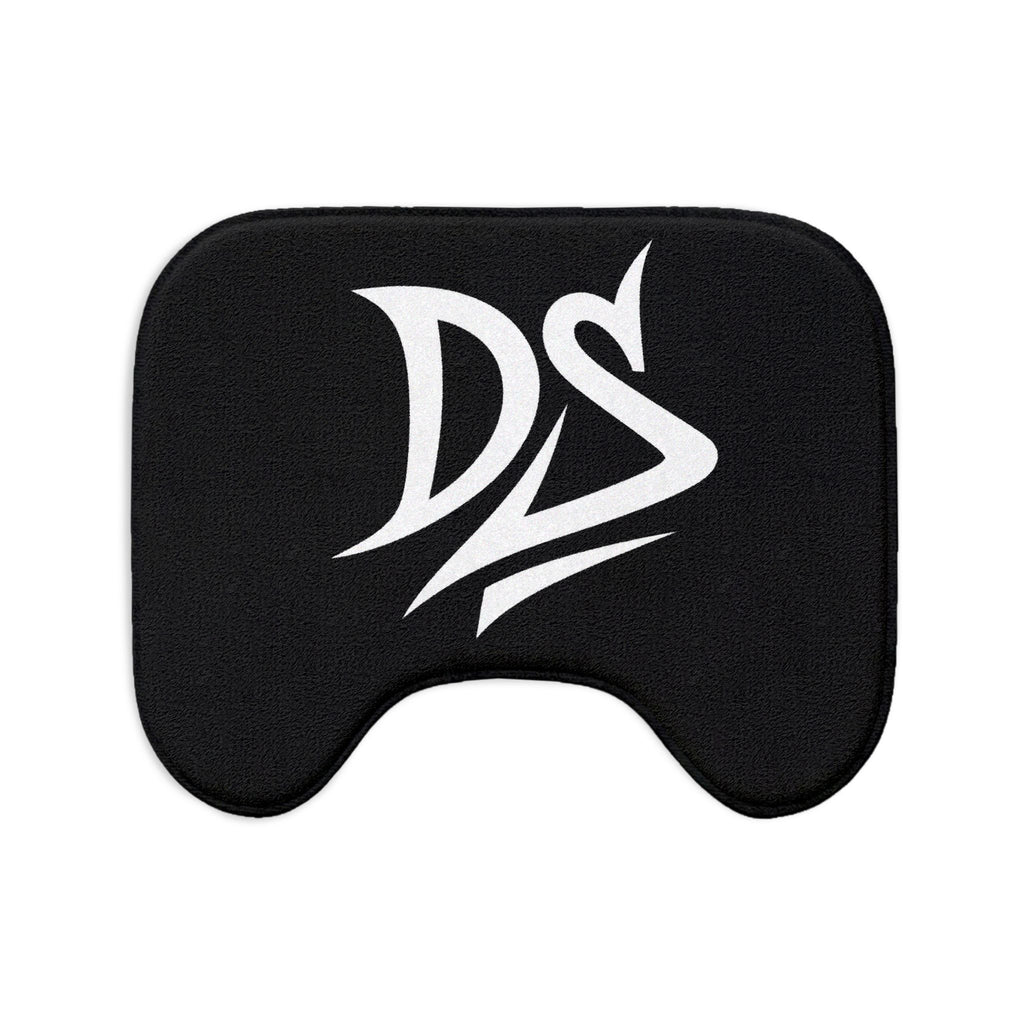 Black Bathroom 3-Piece Rug Set with White DS Logo – Toilet Lid, Contour & Bath Mat