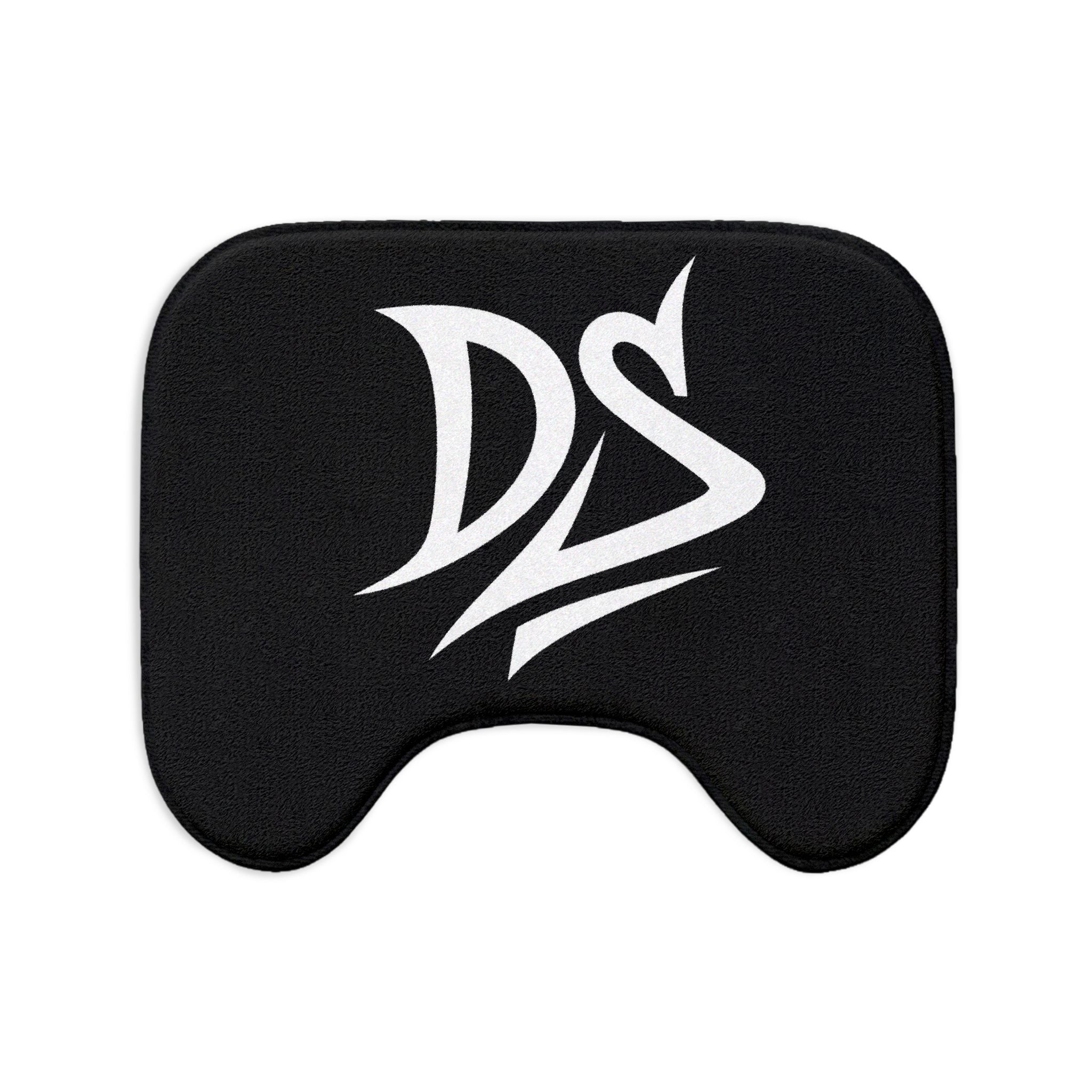 Black Bathroom 3-Piece Rug Set with White DS Logo – Toilet Lid, Contour & Bath Mat