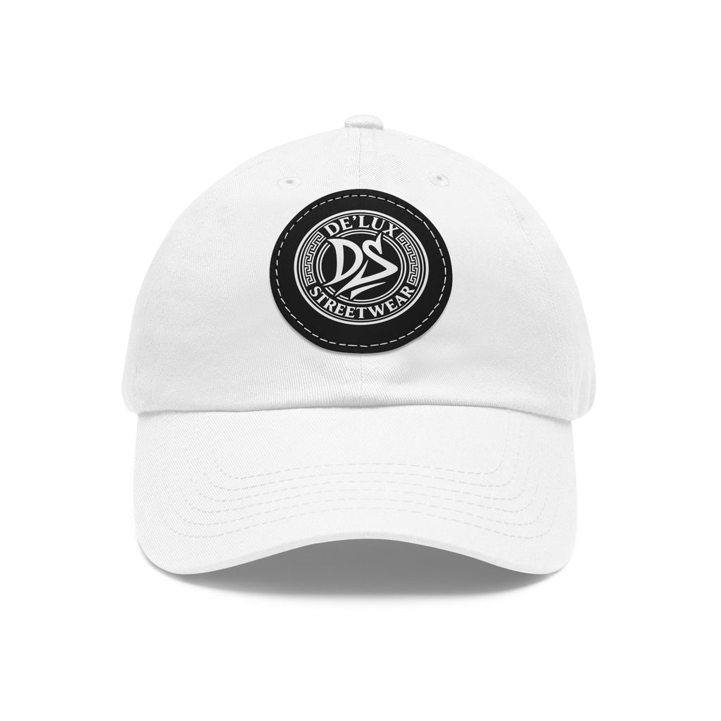 Deluxe Streetwear Leather Patch Dad Hat — Round Logo Cap