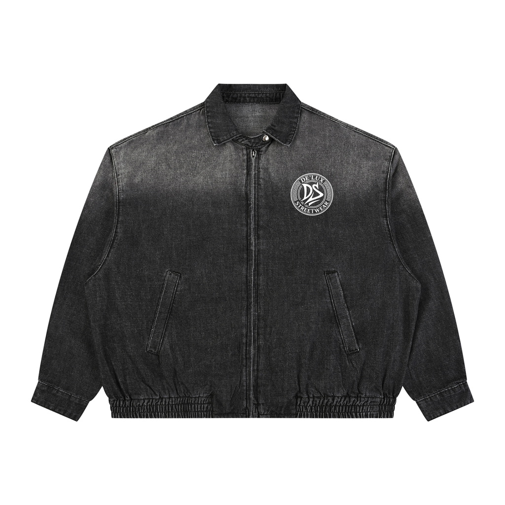 DeLuX Symbolized Vintage Wash Full-Zip Denim Jacket