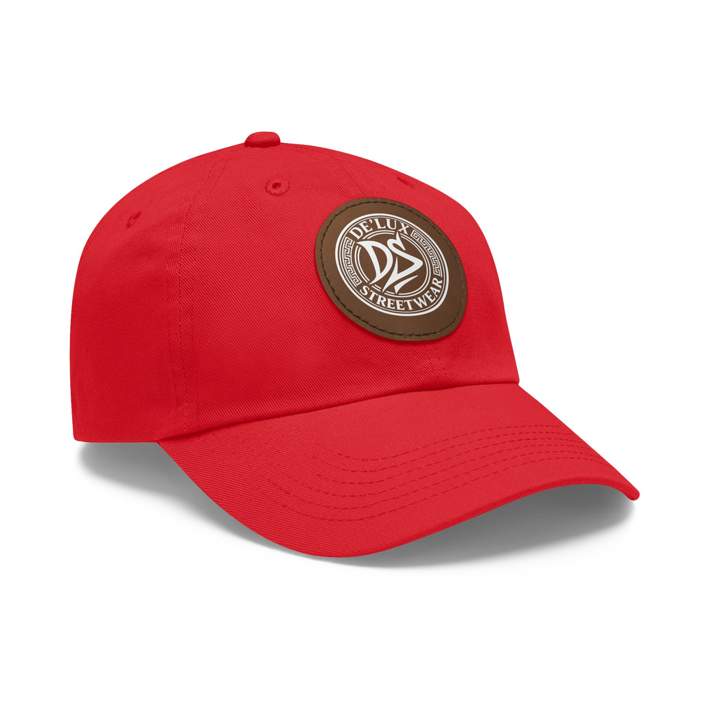 Deluxe Streetwear Leather Patch Dad Hat — Round Logo Cap