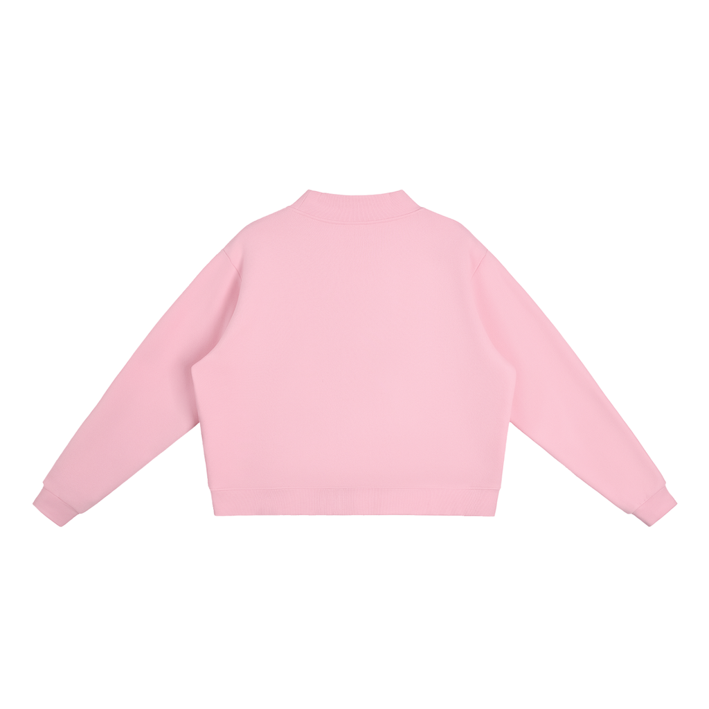 DeLuX Butterfly Essential Fleece Mock-Neck Crew Sweatshirt
