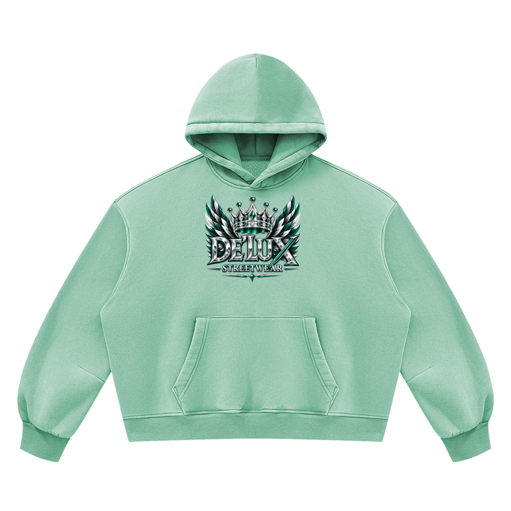DeLuX Vintage Wash Boxy Fleece Hoodie
