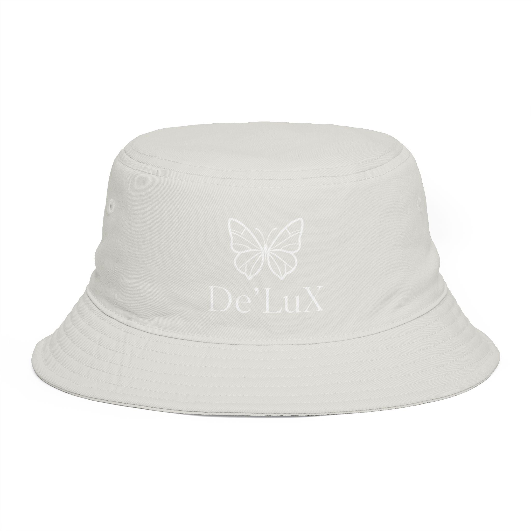 Women De’LuX Butterfly Bucket Hat — Embroidered Brown Fashion Hat