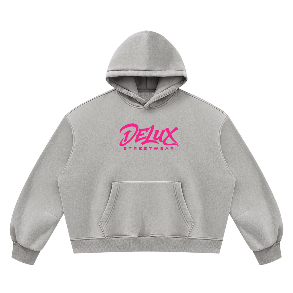 DeLuX Vintage Wash Boxy Fleece Hoodie