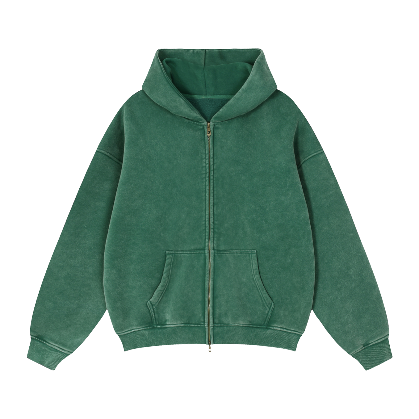 DeLuX Zip-Through Boxy Fleece Hoodie