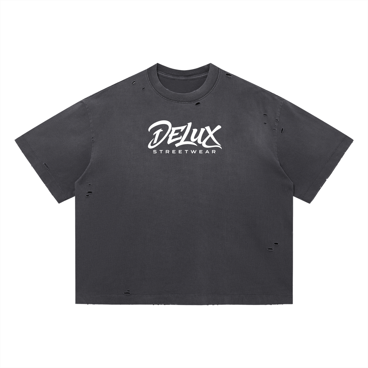 DeLuX Vintage Washed Distressed Boxy Oversized T-Shirt