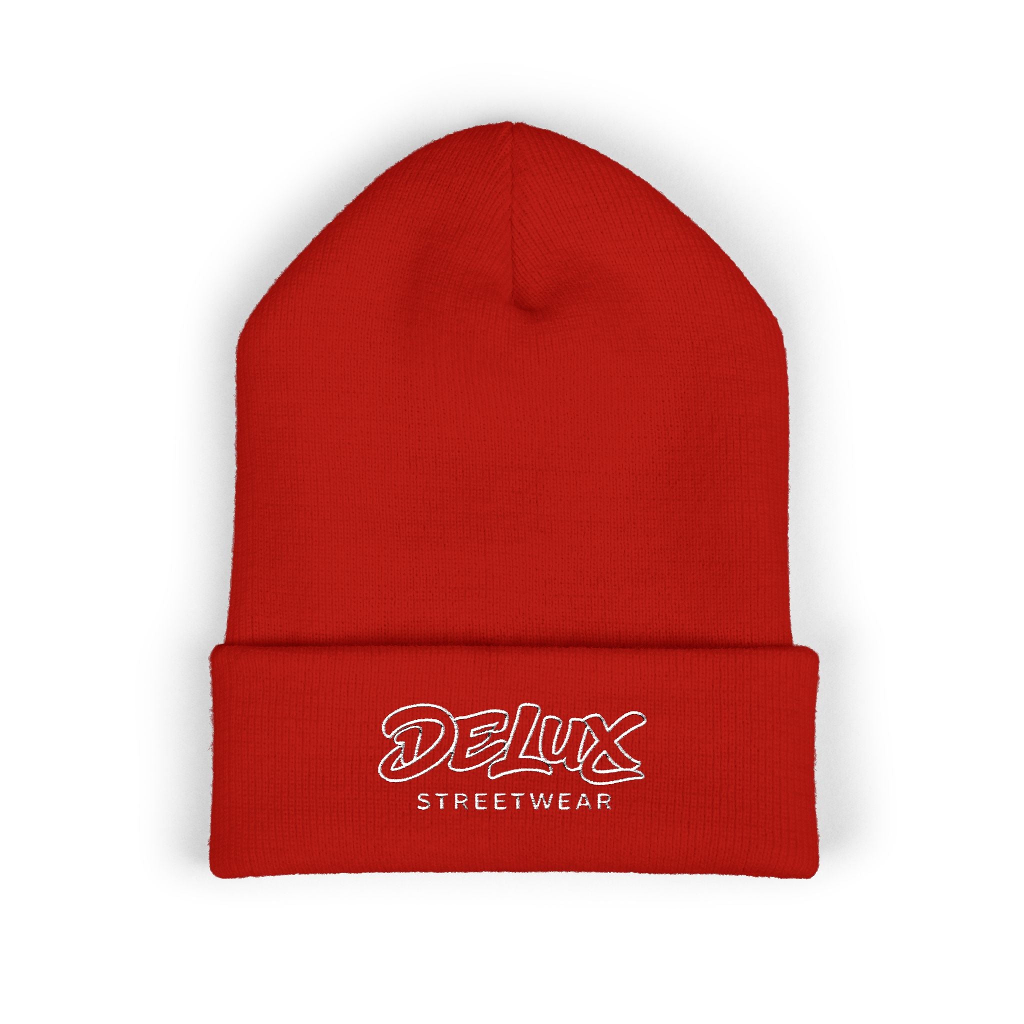 Delux Streetwear Embroidered Cuffed Beanie — Bold Knit Hat