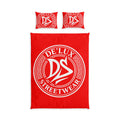 De'Lux Streetwear Red Cotton Bed Set — DS Logo Duvet Cover & Pillowcases