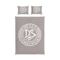 De'Lux Streetwear Logo Cotton Duvet Cover Set – Neutral Grey Bedding