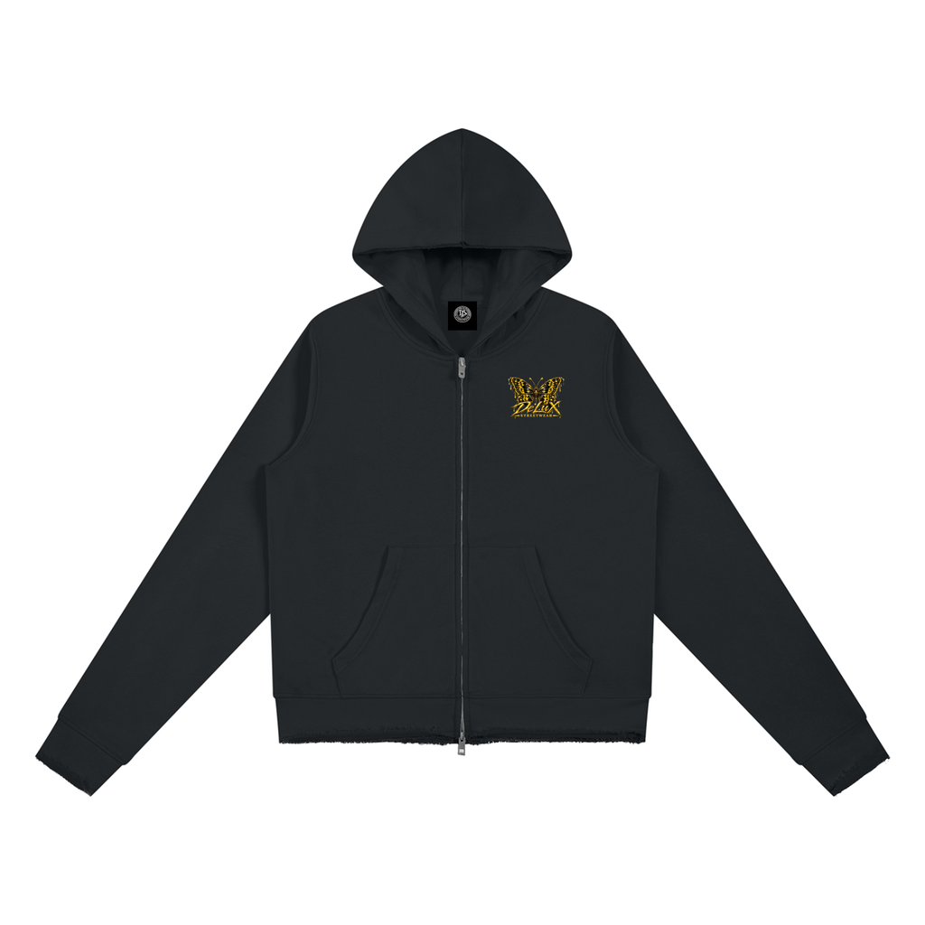 DeLuX Women’s Raw Edge Full Zip Hoodie