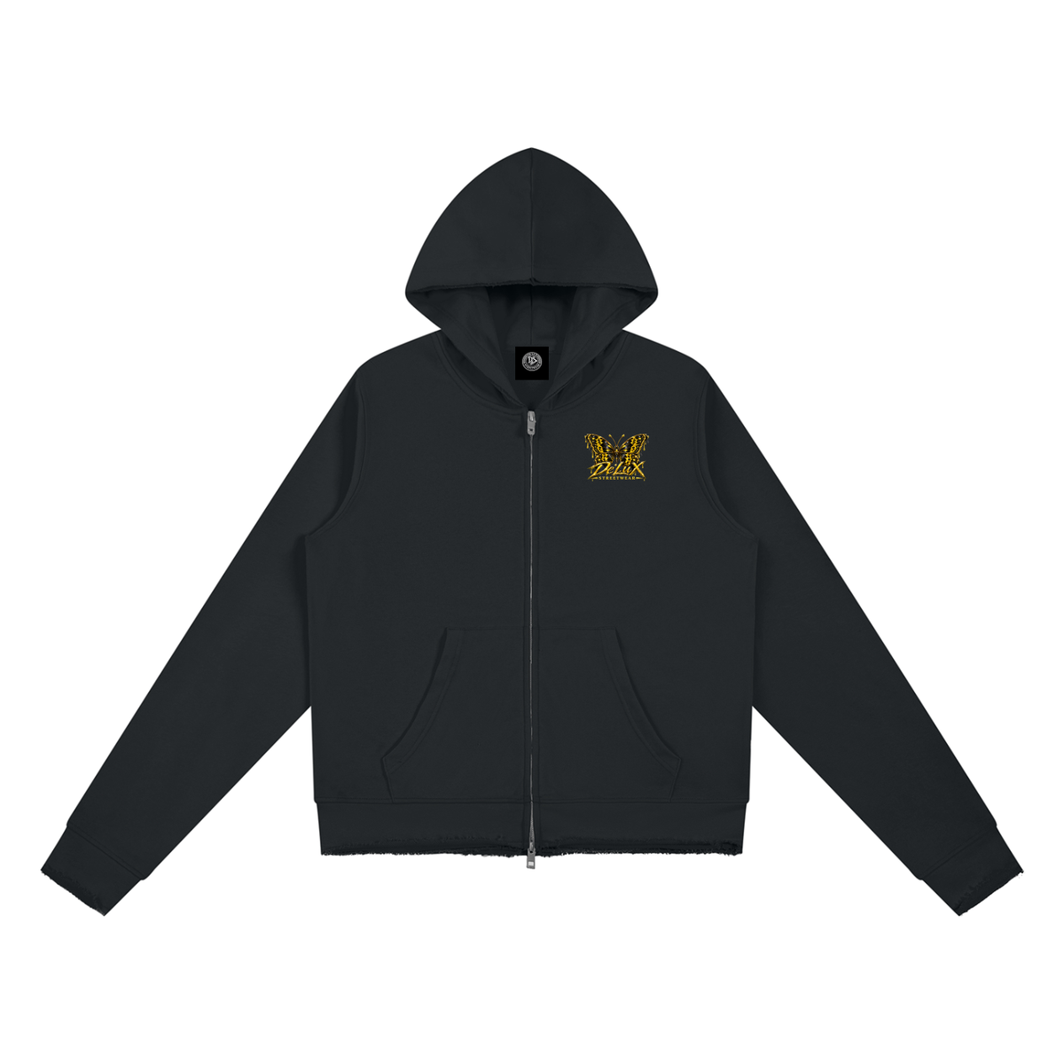DeLuX Women’s Raw Edge Full Zip Hoodie