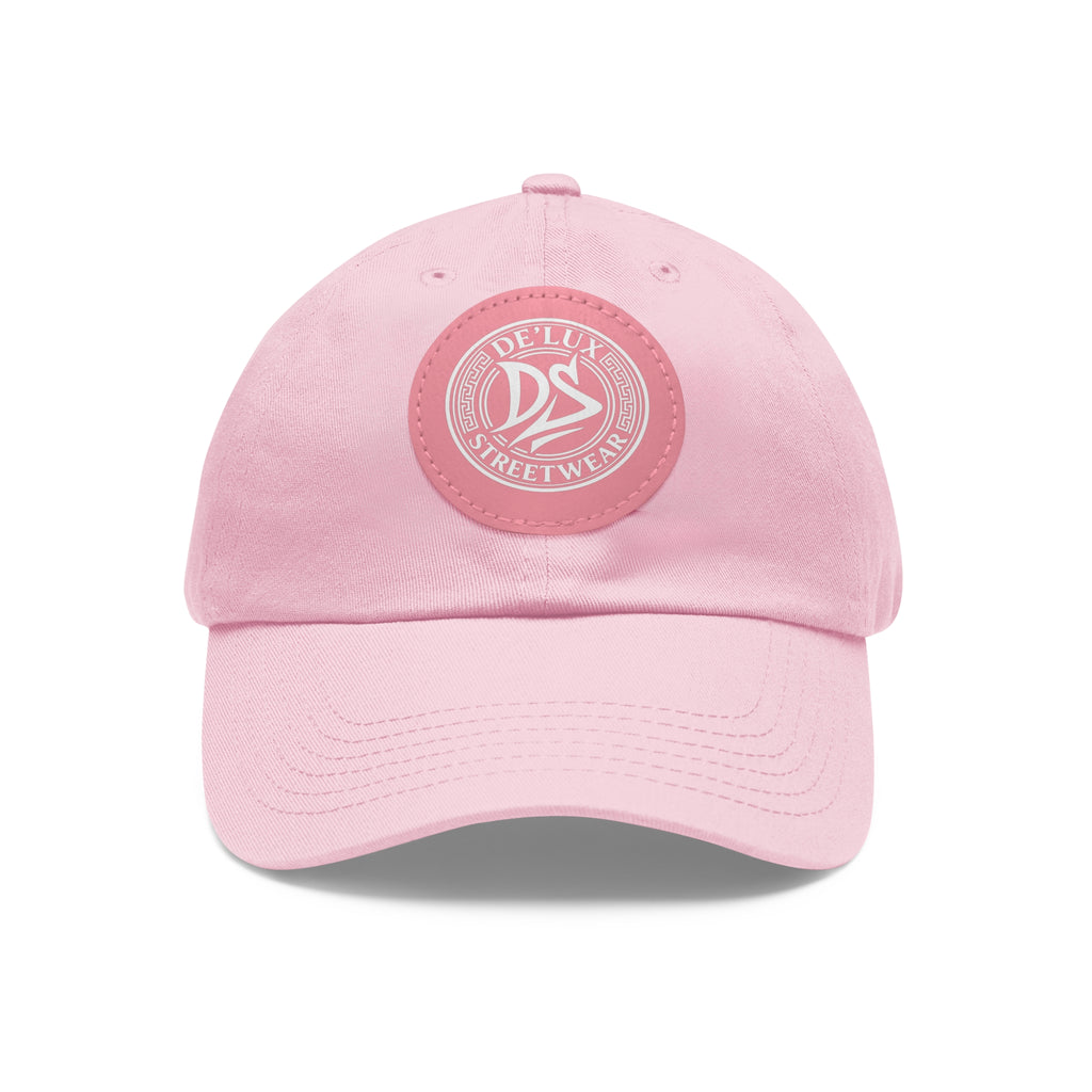 Deluxe Streetwear Leather Patch Dad Hat — Round Logo Cap