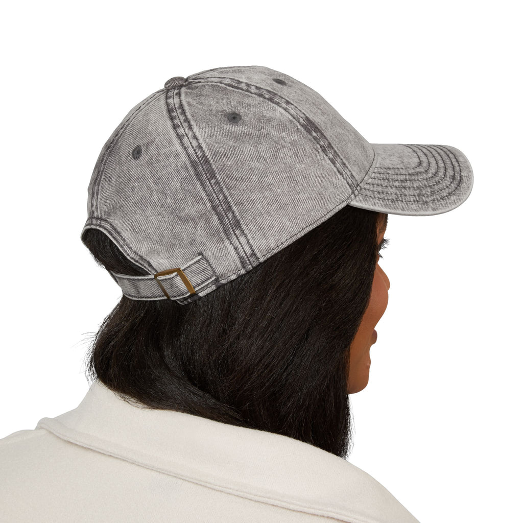 Embroidered Butterfly Vintage Cap — Red Distressed Dad Hat with "DeLuX" Text
