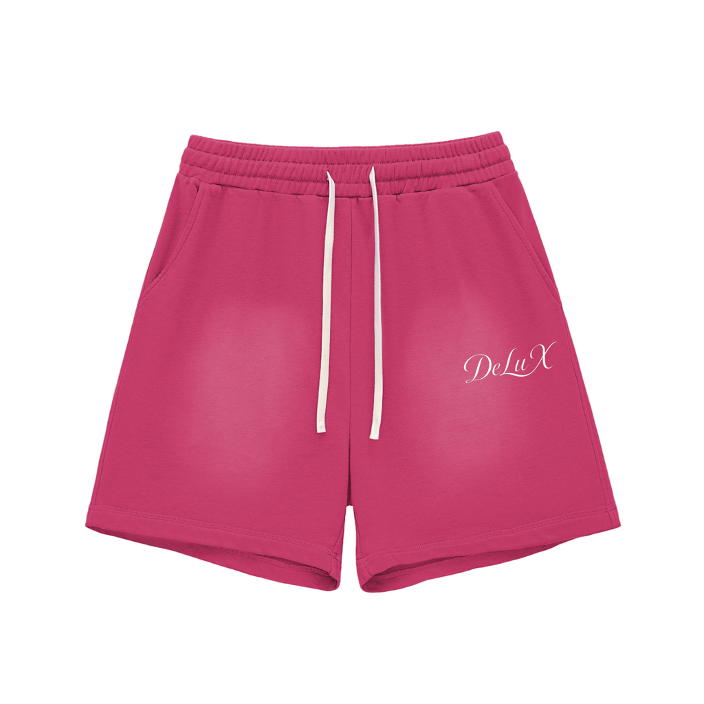 Sun Fade Raw Edge Cotton Shorts