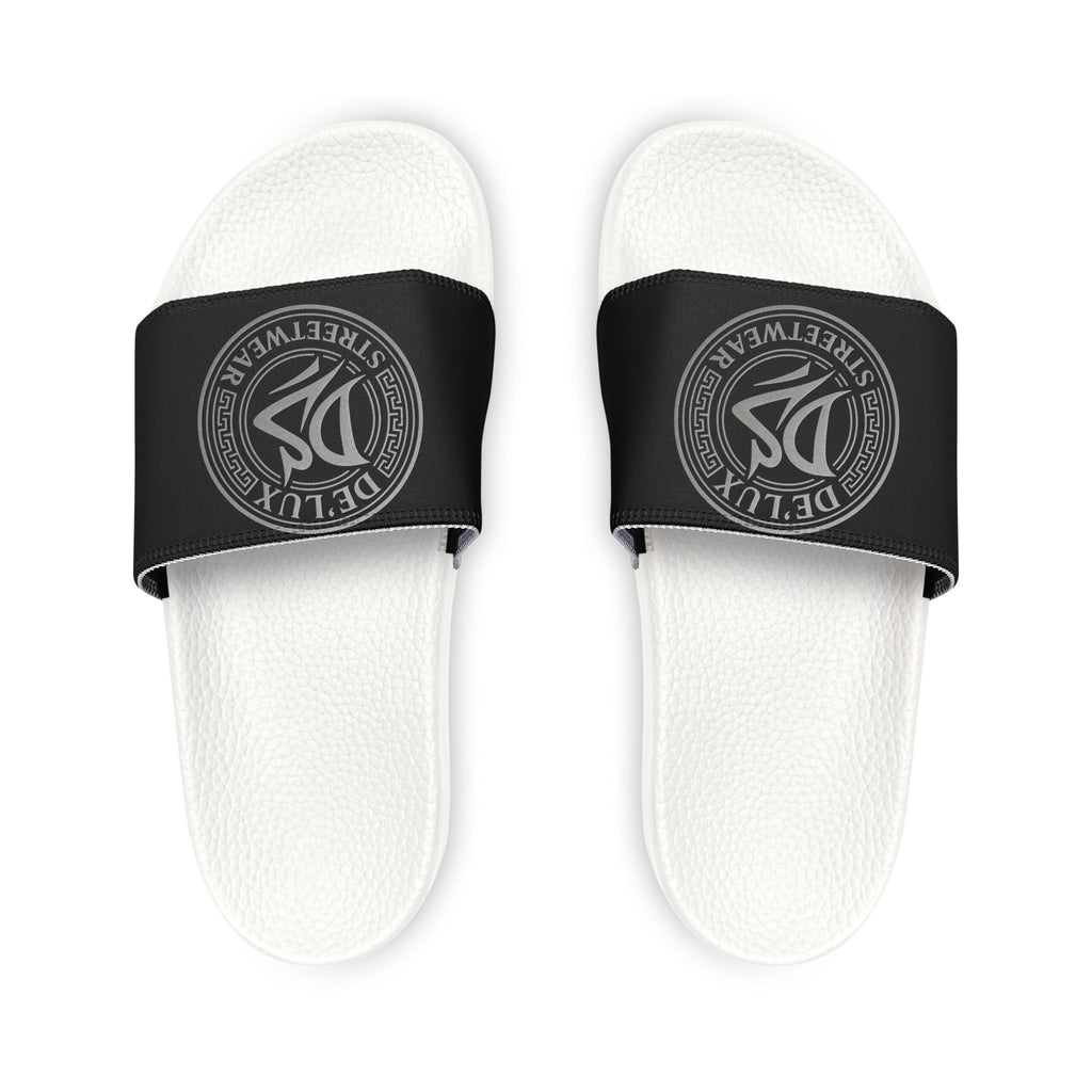 Men's Removable-Strap Slide Sandals — Black Logo Comfort Slides