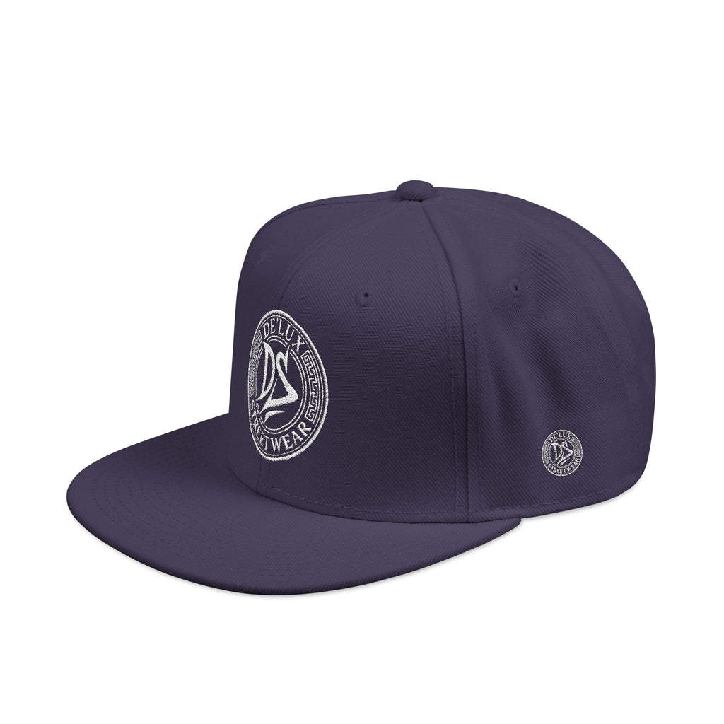 Embroidered Snapback Hat — Vintage Circle Logo Streetwear Cap