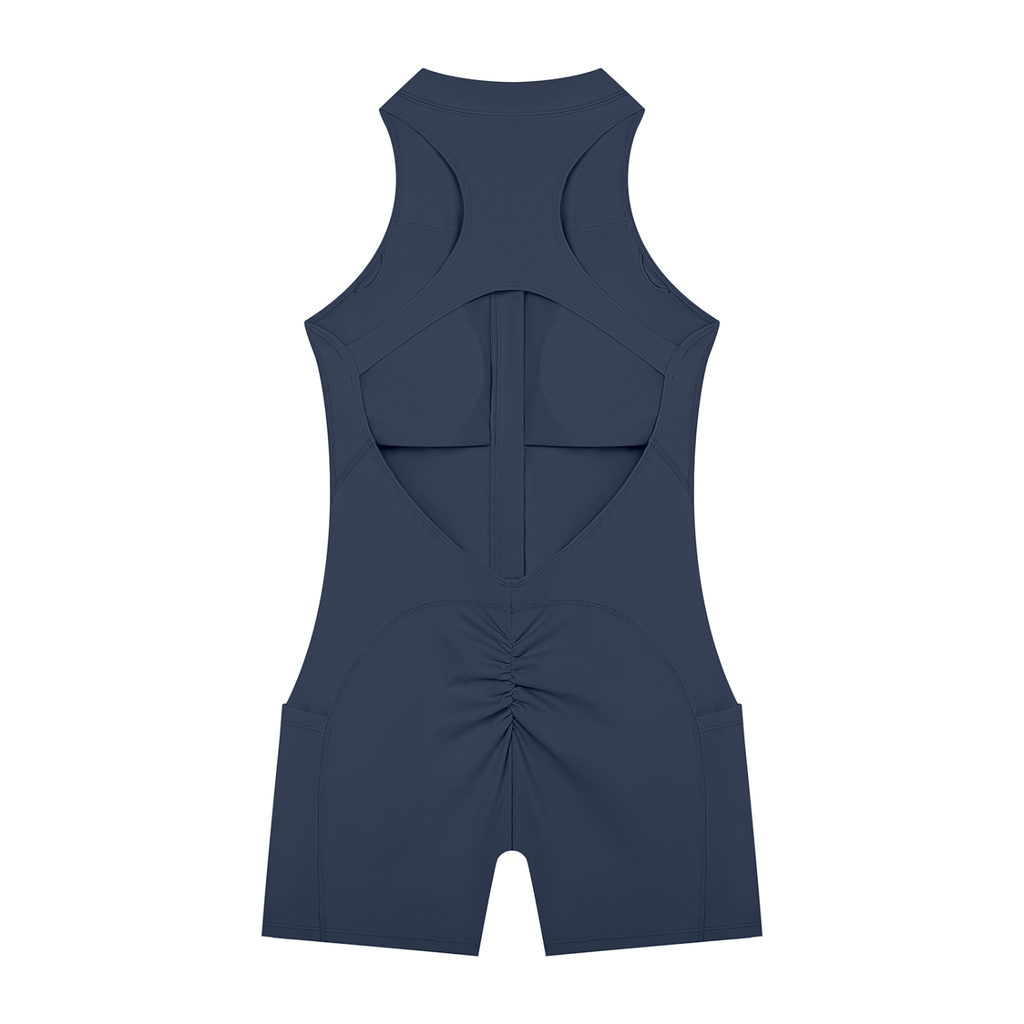 DeLuX Women’s Quarter-Zip Yoga Romper