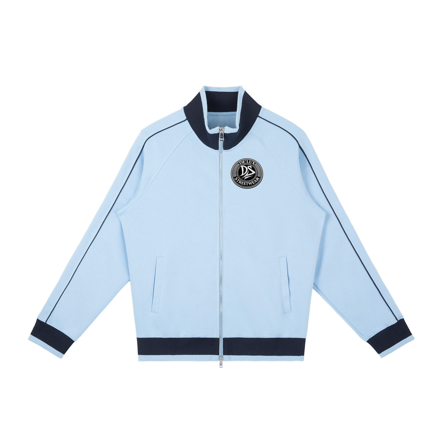 Color Block Raglan Sleeve Zip Track Jacket