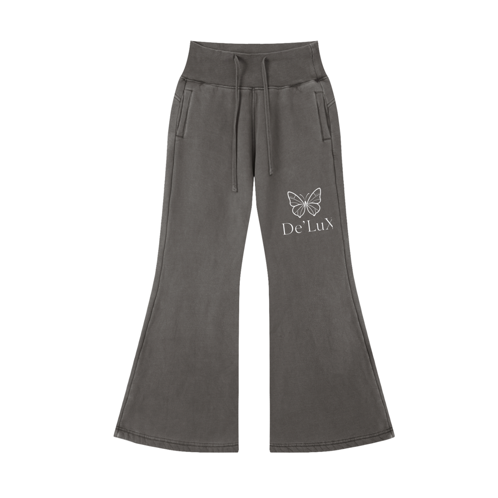 Vintage Washed Flared Fleece Pants